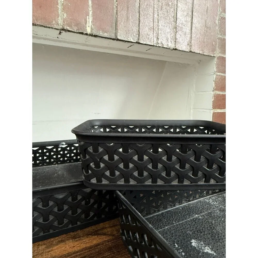 Three-piece mainstays black plastic storage